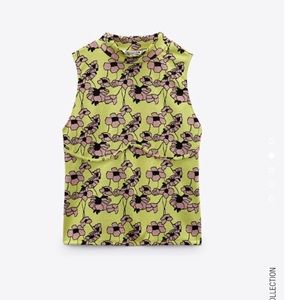 ZARA | Floral Jacquard Top